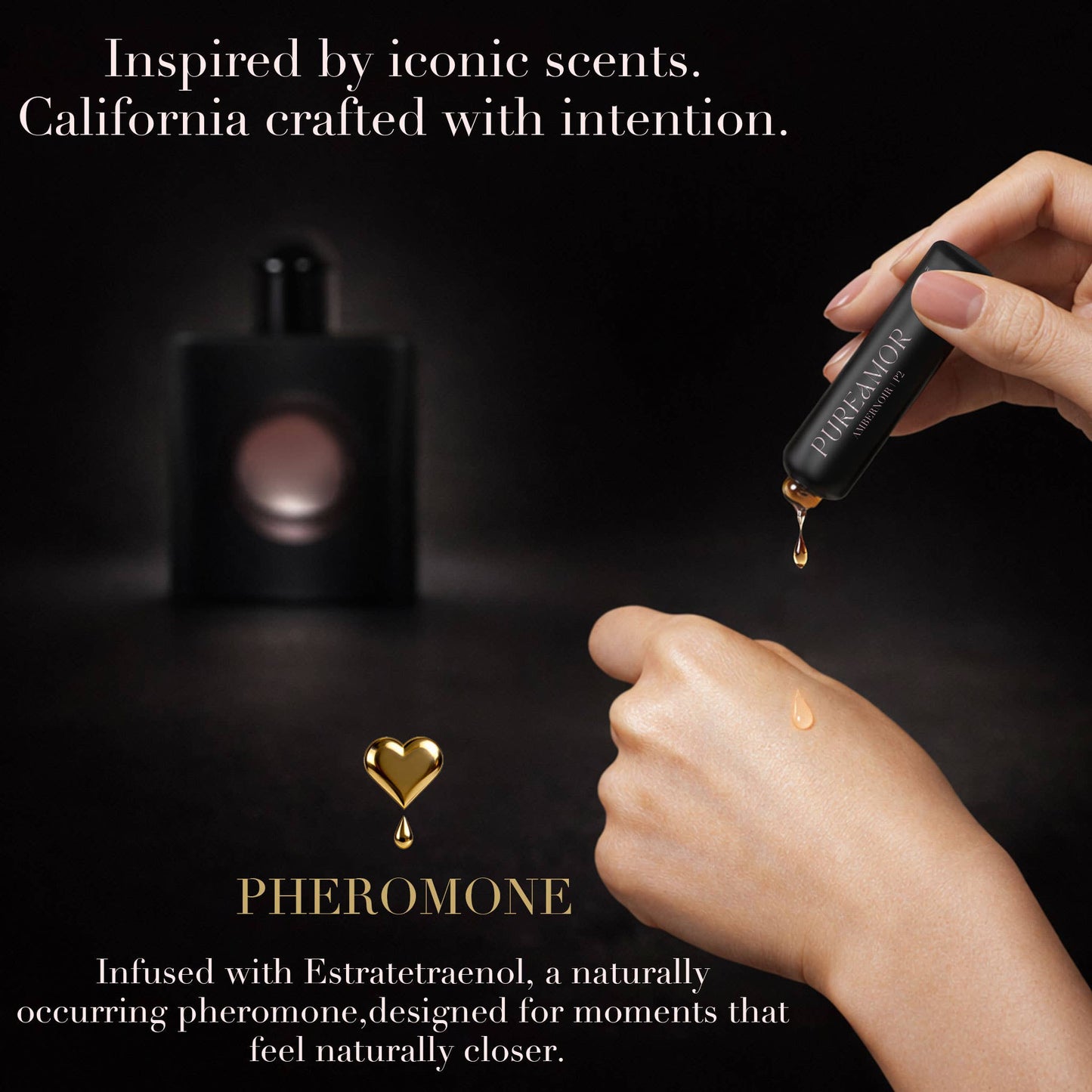 Amber Noir Pheromone Perfume Oil Keychain - 2ml Mini