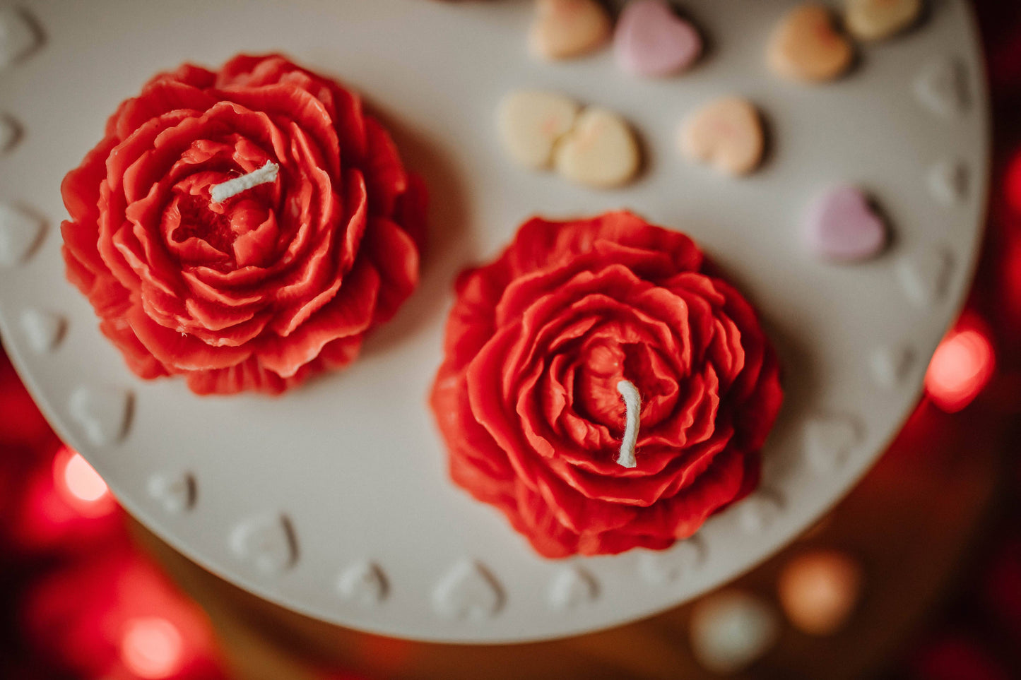 Beeswax peony candles