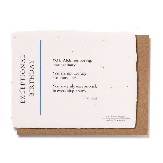 Exceptional Birthday: Plantable Flower Seeded Birthday Card