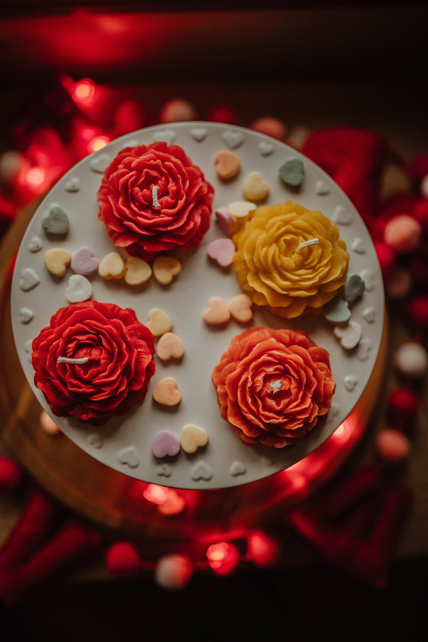Beeswax peony candles