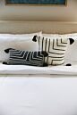 Falun Pillow 18"x 18" - White With Black Stripes
