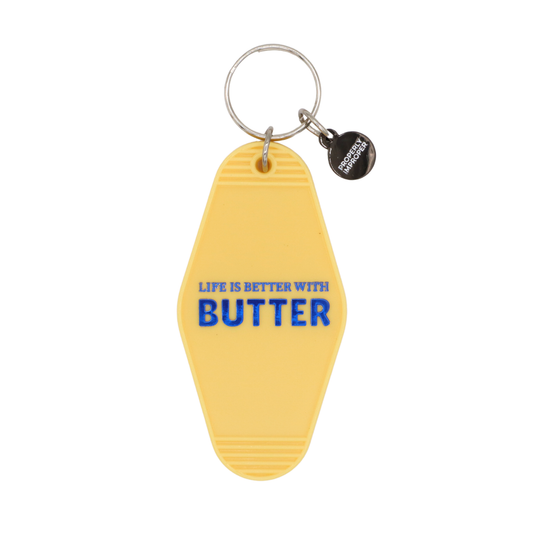 Hot Stamped Motel Keychain Life Is Better With Butter
