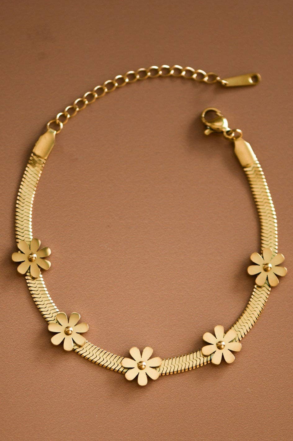 18K Gold Plated Waterproof Stainless Steel Chain Bracelet - 7436