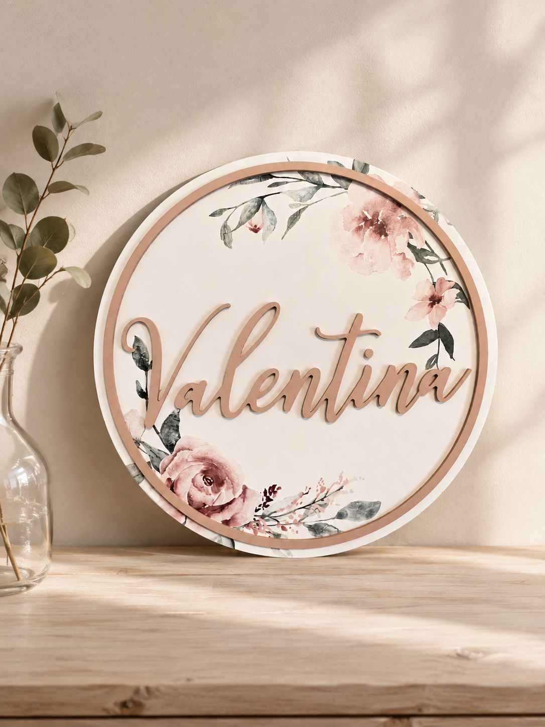 Personalized Floral Nursery Name Sign