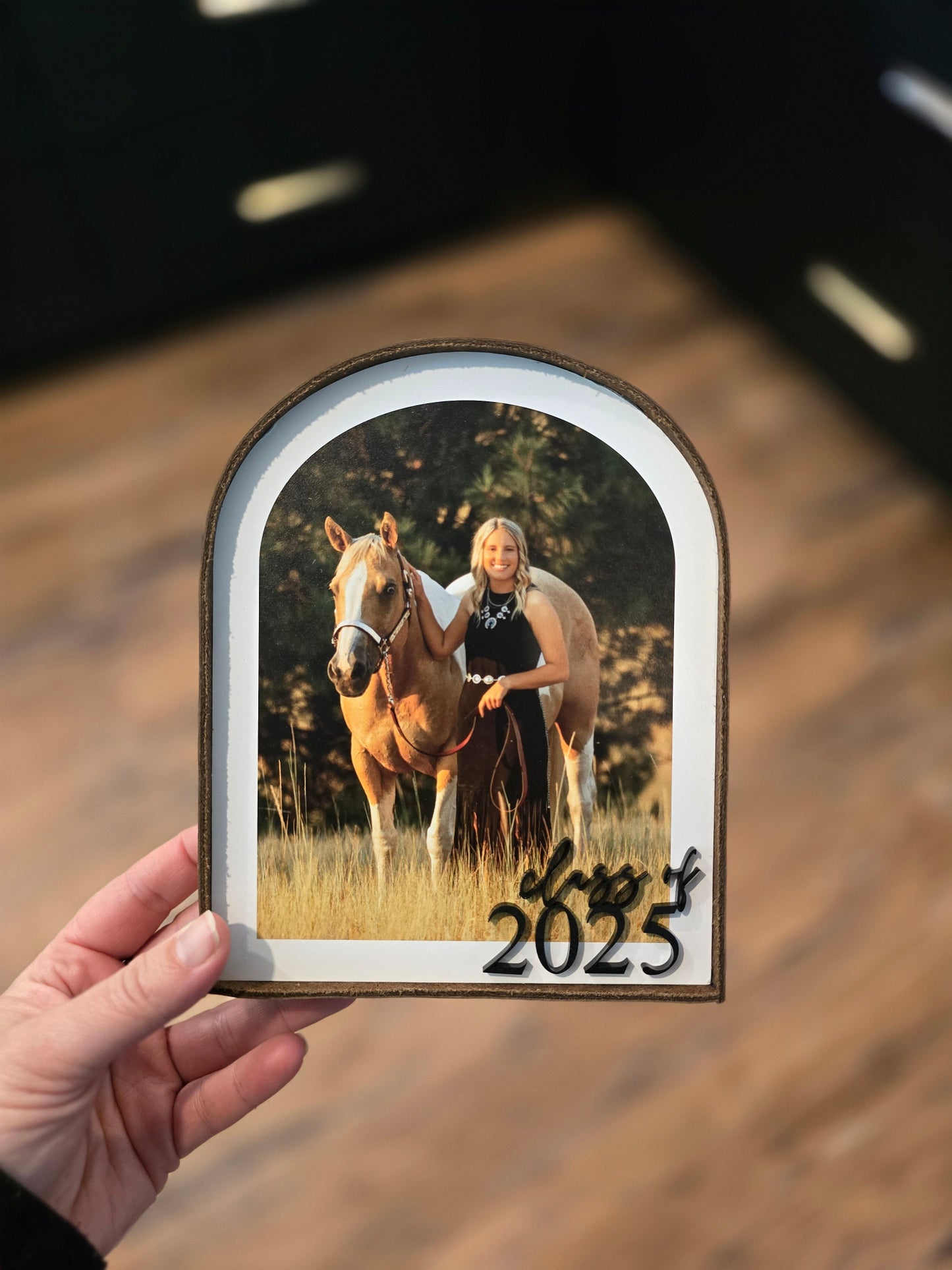 2025 Graduation Photo Frame - Arch Photo With Leather Border
