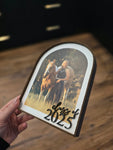 2025 Graduation Photo Frame - Arch Photo With Leather Border